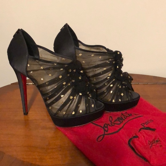 christian louboutin open toe booties